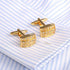 Triple rows Cubic stones Gold tone Cufflinks Luxury Chic Cuff links...