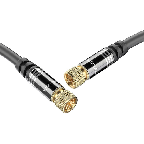 BlueRigger RG6 Digital Coaxial Audio Video Cable (10FT, Male F Type Connector, Triple Shielded) – Coax Cable for HDTV, CATV, DVB-T2/C/S, Modem, Ra...