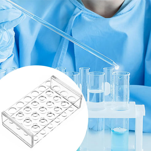 2 Pack Acrylic Test Tube Rack, 24Wells, for 5/9“ OD Tube (13 ±0.1mm?MAX for 14mm) Centrifuge Tube Holder for Labortory Holder Lab Test Tube Transp...