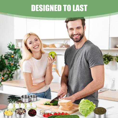 Measuring Cups and Spoons Set of 16,5 Nesting Metal Measuring Cups and 5 Measuring Spoons,1 Leveler and 5 Mini Measuring Spoons for Cooking,Baking...