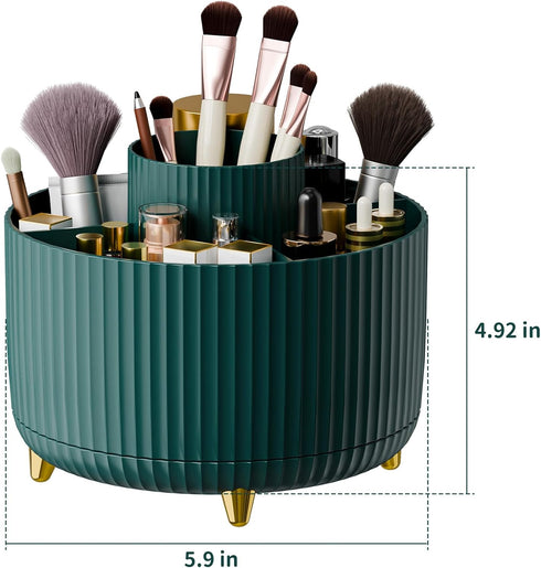 360° Rotate Makeup Brush Holder Organizer, Makeup Organizers Countertop, Makeup organization and Skincare Storage for Vanity, Desktop, Bathroom (G...