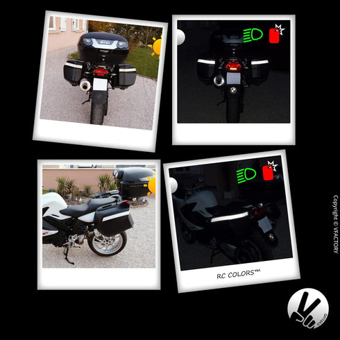VFLUO - Reflective Sticker Sheet for Bike, Motorcycle, Scooter, Helmets, Stroller/Multi-use - DIY Adhesive board - 3M Technology - High Visibility...
