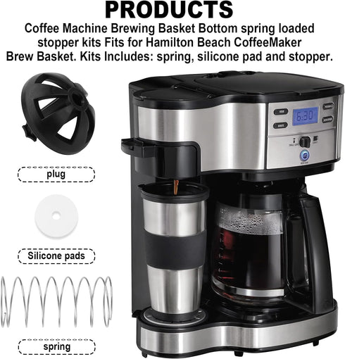 Coffee Maker Brew Basket Water Stop Valve Kit fits for Hamilton Beach FlexBrew Coffee Makers Basket 990117900 990237500-2 Sets...