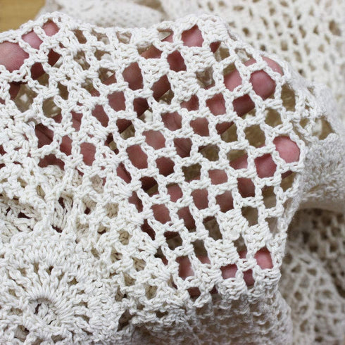 KEPSWET Cotton Floral Oval Handmade Crochet Lace Table Runner Beige (12x60 inch)...