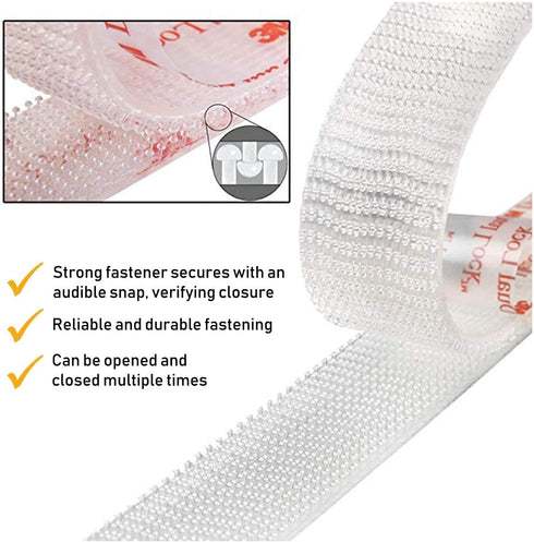 Canopus Hook and Loop SJ3560, 1in x 2in, 12 Pack (6 Pairs), Waterproof Reclosable Fastener, Self Adhesive Pads, Picture Hanging Pads, Transponder ...