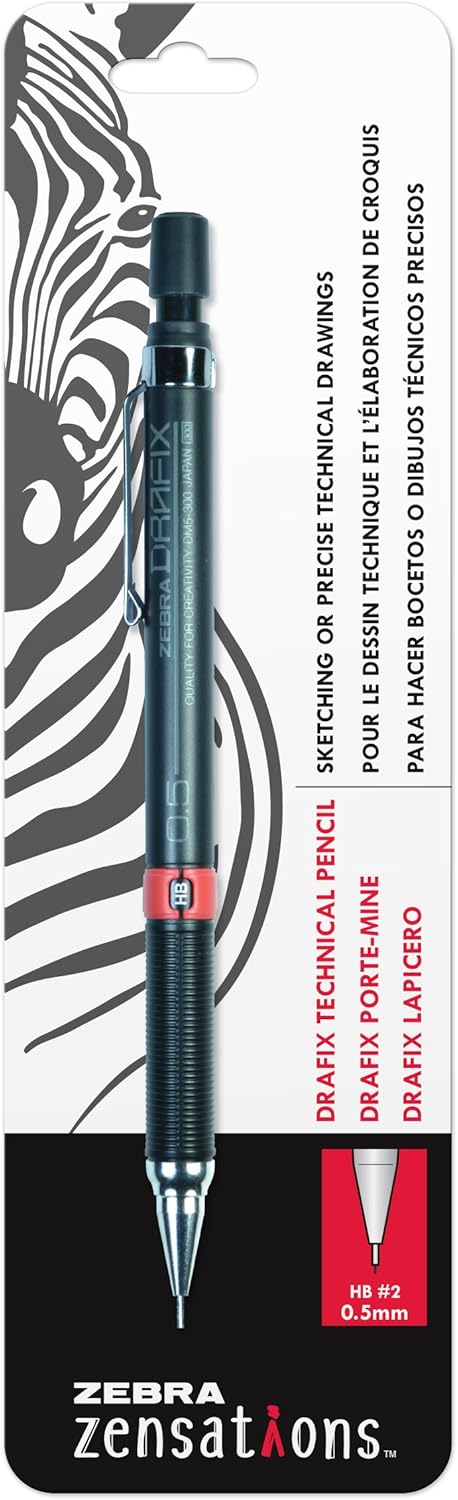 Zebra Pen Zensations Drafix Technical Pencil, 0.5mm, Red Lead Grade Indicator, 1-Count...