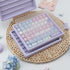 3Pcs Minimalist Keyboard Keycaps Container, ABS Clear Keycaps Case, Purple Keycap Storage Box Waterproof Dustproof Keycaps Container for Cherry/MO...