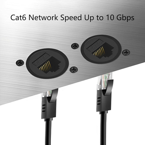 RJ45 Panel Mount Adapter - 8P8C Female-to-Female Connector, Compatible with CAT6A/CAT6/CAT5E/CAT5, XLR/D-Panel Mountable, Network Port Extender fo...