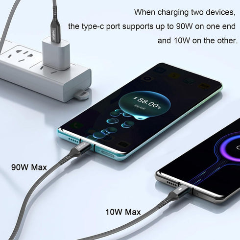 4FT 2 in 1 100W USB C to Dual USB C Fast Charging Cable,iPhone 15 USB C to Double Type c Cable for MacBook Pro/Air,iPad Pro/Air,iPhone 15 Plus/15 ...