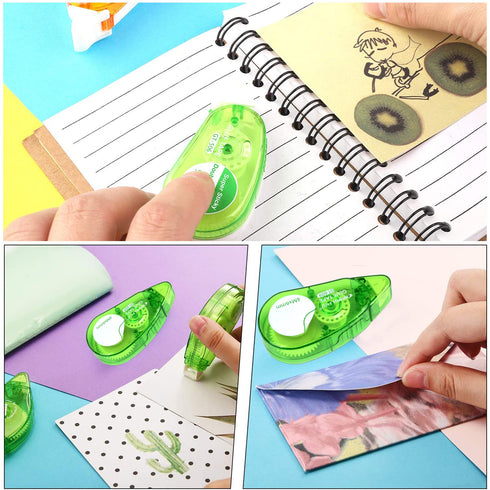 3Pcs Glue Roller Permanent Adhesive Glue Tape Double Sided Tape Dispenser Transparent Runner Tape Pen for DIY Craft Card Marking Scrapbooking Phot...