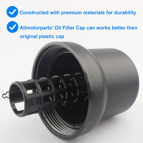 Oil Filter Housing Cap, Replace 06D115408B, 041-0004 Compatible with Audi VW - 2006-2008 A3 GTI, 2005-2009 A4, 2005-2014 Jetta, 2006-2014 Passat, ...