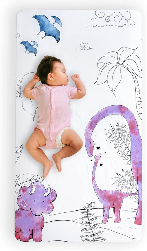 JumpOff Jo - Fitted Crib Sheet, Super Soft Breathable 100% Cotton Baby Crib Sheet for Standard Crib Mattresses and Toddler Beds, 28 in. x 52 in. -...