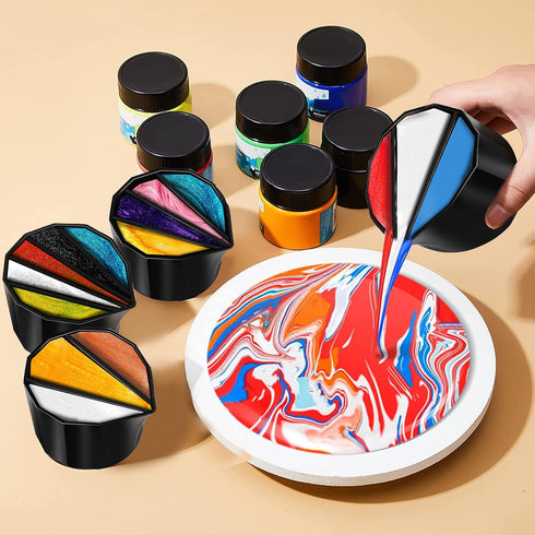 6 PCS Split Cups for Paint Pouring, Flower Pour Cups Acrylic Pouring Split Cups Paint Tools Fluid Painting Supplies Kit for DIY Pouring Paint and ...