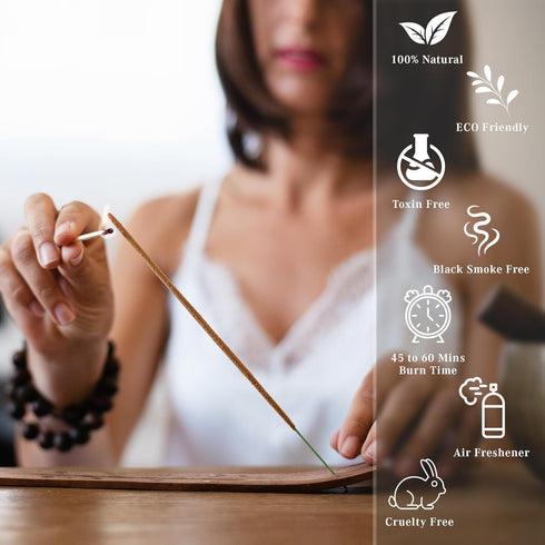 White Sage Masala Incense Sticks, Organic Hand Rolled Incense, Natural Herbs & Aromatic Ingredients, Contain 40 Sticks Inside, Burn Time 45-60 Min...