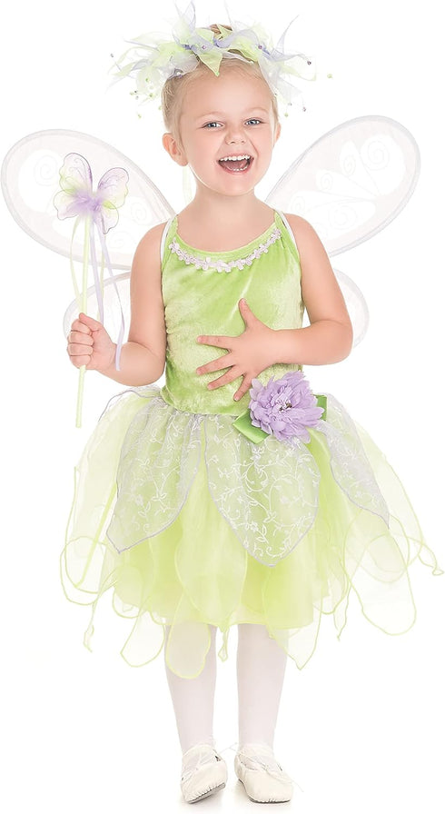 Little Adventures Fairy Halo & Wand Child Accessory Set - Green (Tinkerbell) …...