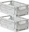 2-Pack Pastel Storage Crates, Collapsible Storage Crate, Plastic Baskets for Organizing, Cute Basket for Bedroom Decor Classroom and Office Kitche...
