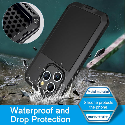 2024 for iPhone 15 Pro Max Case Cover Full Body Shockproof Dustproof Waterproof Aluminum Alloy Metal Gorilla Glass Cover Case for Apple iPhone 15 ...