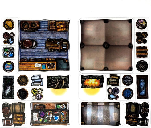 Market - 40pc Double-Sided Market Stall & Prop Pieces for Starters & Masters Alike - Roleplaying Objects for Dungeons & Dragons - Immersive Map Ac...
