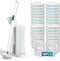 Disposable Toilet Brush with 48 PCS Toilet Refills, Disposable Toilet Cleaning System- Toilet Brush, Storage Caddy and 48 Toilet Bowl Brush Refill...