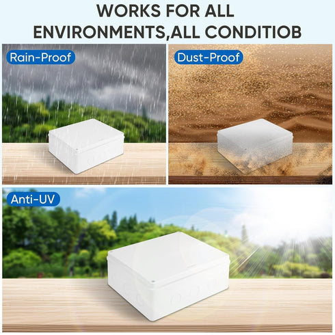 TICONN Electrical Junction Box, IP65 Splash-proof ABS Plastic Project Box Electrical Enclosure (7.9"×7.9"×3.1")...