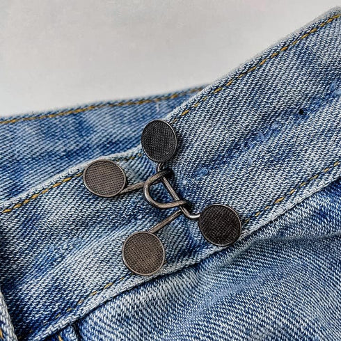 Jean Button Pins, Adjustable Jean Button, Detachable Jean Button Pin, No Sewing Required, Perfect Fit Instant Jean Button (Gun Color)...