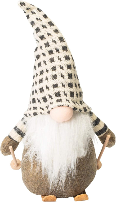 Napco Imports Skiing Snow Santa Gnome Medium 13 Inch Stuffed Christmas Tabletop Decoration...