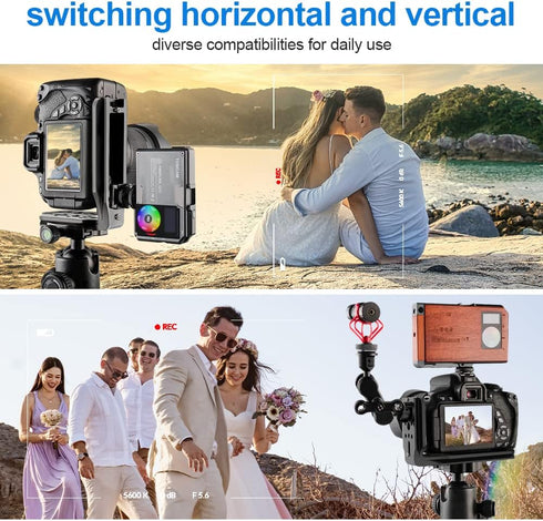 DSLR Camera L Bracket Quick Release Plate, Universal Application, Lightweight, Compatible with Canon Nikon Sony DJI Ronin Zhiyun Stabilizer Tripod...