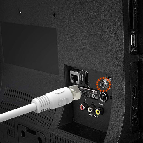 Coaxial Cable 3 feet, RG6 Coaxial Cable, 2 Pack White 75 Ohm Quad Shield TV Antenna Cables with F-Male Connectors, Ideal for TV DVR Satellite...