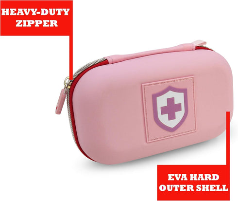 CASEMATIX Pink Compact Insulated Asthma Inhaler Travel Bag Case Compatible with Chamber Inhaler Spacer, Masks and More - Does Not Fit Spacers Long...