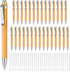Fainne Bamboo Pens Bulk Wood Natural Engraving Retractable Bamboo Pen with Extra Black Ink Refills Ballpoint Pen Journaling Pen(30 Pcs)...