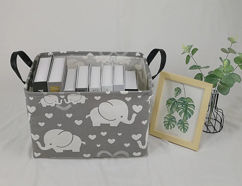 Rectangle Kids Gift Storage Basket Shelf Storage Basket Organizer Box Clothes Laundry Hamper Toys Nursery Basket Baby Laundry Basket with Handles ...