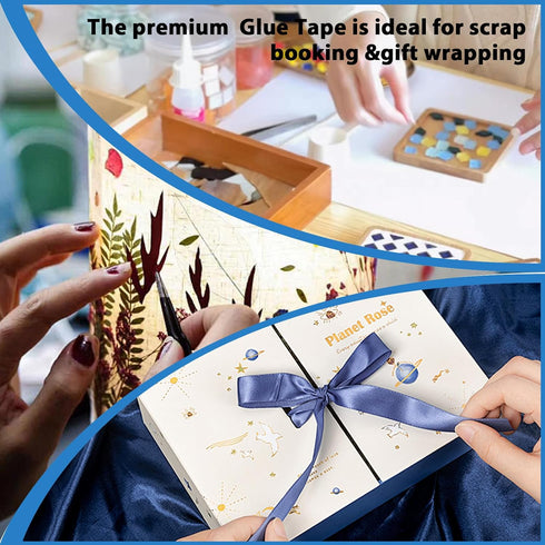 Double Sided Adhesive Scrapbook Runner Tape Roller,12 Packs Permanent Adhesive Dots Roller Applicator,Power Mini Glue Tape for Smooth Application,...