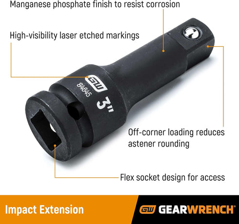 GEARWRENCH 1/4" Drive Impact Extension, 2" - 84172...