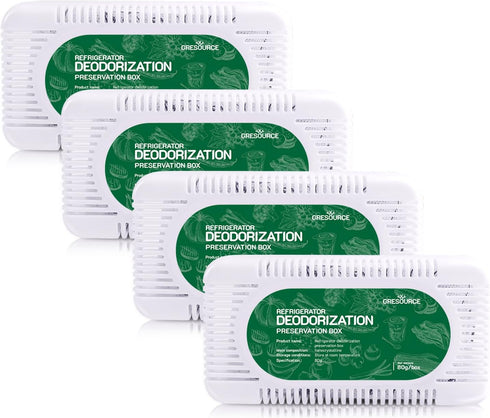 4 Pack Fridge Deodorizer, Refrigerator and Freezer Deodorizer Odor Eliminator Reusable, Unscented Activated Carbon Odor Absorber and Moisture for ...