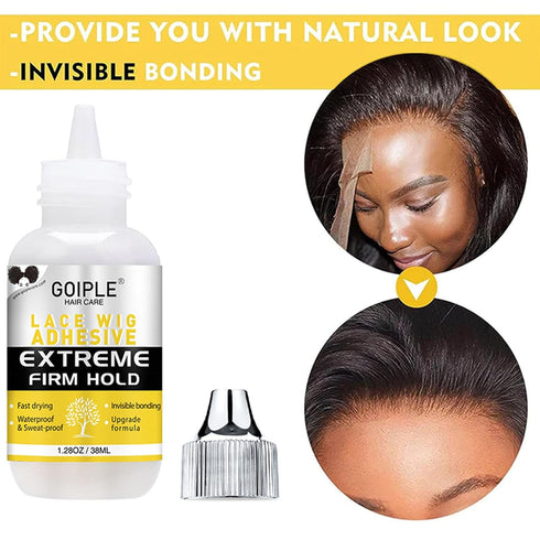 Goiple Wig Glue Lace Glue for Lace Front Lace Wigs, Waterproof Lace Front Wig Glue for Wigs, Strong Hold Transparent Lace Adhesive for Hair Replac...