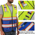 Reflective Mesh Vest High Visibility Two Tone with Pockets and Zipper, Yellow and Blue Mesh with Orange Trim M...
