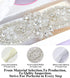 Pardecor Women Rhinestone Applique Crystal Wedding Trim Silver Applique Trims Sash Belt Applique for Bridal Dress Evening Dress for Bridesmaid Gow...