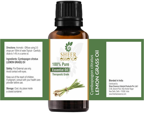 Lemon Grass Oil 15 ML (0.51 Fl.OZ) | 100% Pure Natural Undiluted Uncut Therapeutic Grade Cymbopogon Citratus Essential Oil...