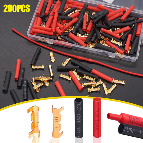 Twidec/200PCS U Shape Copper Wire Crimp Terminal 0.5-1.5mm Non-Insulated Cable Wire Spade Butt Connector for Electrical Wiring Car Audio Speaker G...