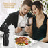 Premium Salt and Pepper Grinder Set of 2, Wood Salt and Pepper Shakers with Ceramic Core, Refillable Manual Sea Salt Pepper Mill Adjustable Coarse...