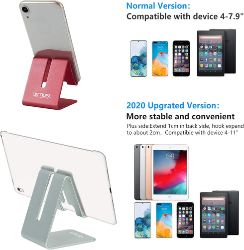 Urmust Cell Phone Stand for Desk Phone Holder Dock Cradle Stand for iPhone 15 14 13 12 11 Pro Max X Xr 8 Plus Tablet(4-10in) Bluish Gray...