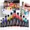 Colorful Acrylic Glass Paint Set with 6 Brushes, 1 Palette, 12 Colors Stain Glass Paints for Wine Glass, Waterproof Acrylic Enamel Paint Kit to Cr...