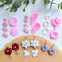 Keoker Flower Petal Clay Cutters - Polymer Clay Cutters for Earrings Making, 4 Shapes with Polymer Clay Petal Press Mold, Clay Cutters for Polymer...