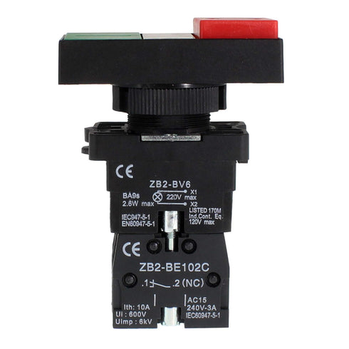 Double Head Push Button with Signal Lamp – On/Off Start/Stop Switch for Home and Industrial Equipment and Mount Panels in Operating Rooms and Dist...