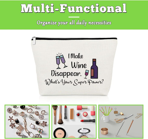 Wine Lovers Gifts Wine Drinker Gifts Makeup Bag Wine Gifts for Mom Wife Sister Friendship Gifts Wine Gifts for Wine Lovers Appreciation Gifts for ...