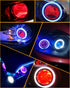 Qasim 1Set 5050 LED Car Devil Eye Demon Evil Eyes RGB DRL Daytime Running Light 12V DC for 2.8inch BI Xenon Projector Lens Bluetooth APP Control C...