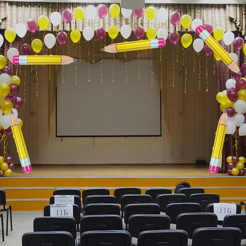 8 Pieces Yellow Giant Inflatable Pencil 28.7 Inch Yellow Blow up Pencil Large Inflatable Pencil Hanging Classroom Decor Inflatable Pool Pencil for...