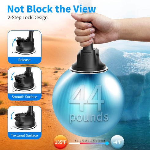 APPS2Car Magnetic Car Phone Holder Mount with 6 Strong Magnets, Windshield Dashboard Magnetic Suction Cup Phone Holder for Car, fit Most Smartphon...