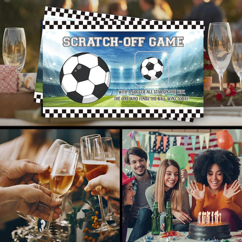 50 Pack Soccer Theme Scratch Off Game, Soccer Scratch Card for Baby Shower Birthday Party Lottery Game Group Games Enterprises Activity, Gifts for...