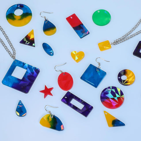 DoreenBow Holographic Resin Earring Necklace Mold Jewellery Holographic Silicone Molds Epoxy Resin Casting Molds for Craft DIY Jewelry Making Resi...